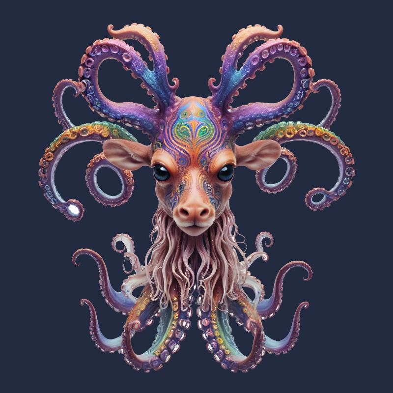 Psychedelic Goa Deer Octopus