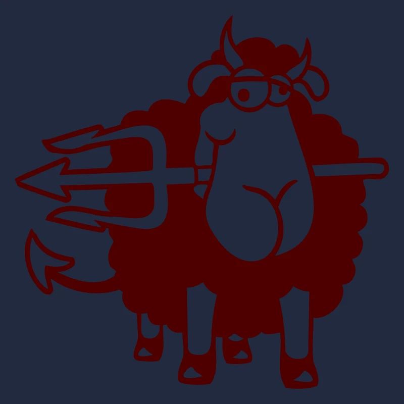 Mouton Diable Satan Enfer Mal Trident Cornes Cool