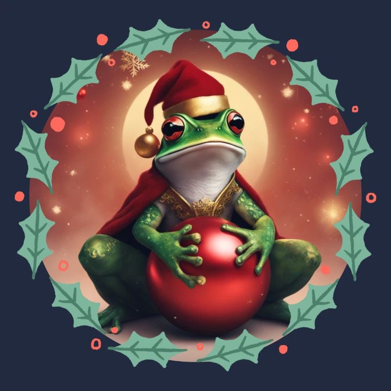 Frosch mit Weihnachtskugel 2