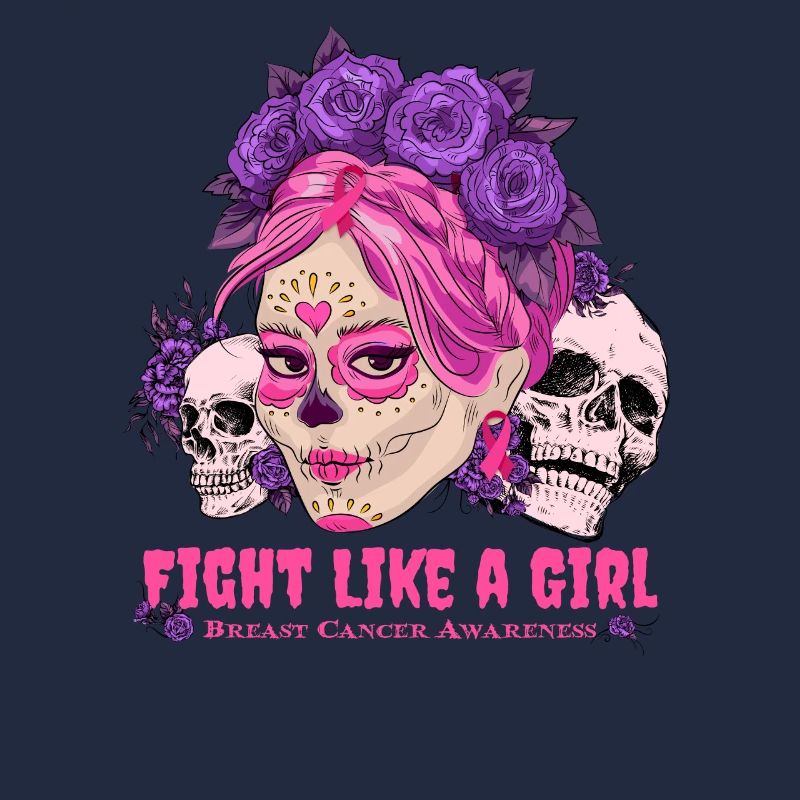Sugar Skull Pink Ribbon Kämpfe wie ein Mädchen