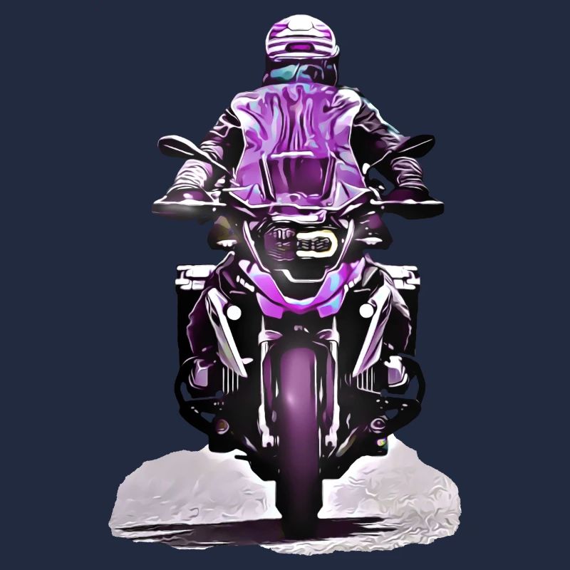 GS Motorradfahrer lila