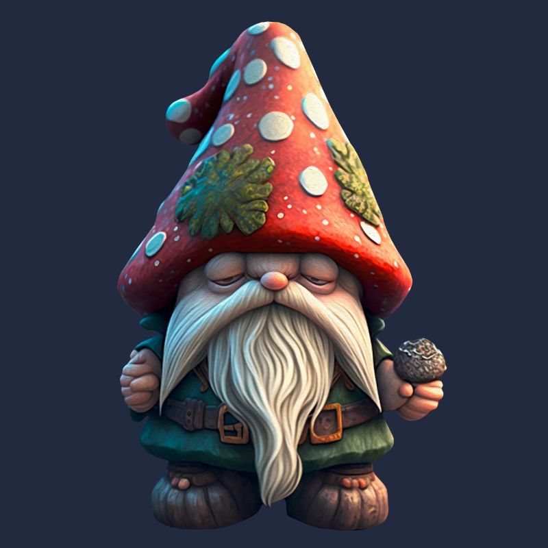 Sleepy dwarf with toadstool hat children