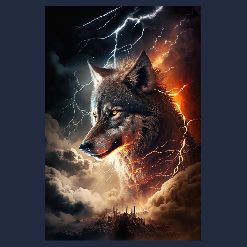 Wolf Blitz Donner Epic Cool Episch Wölfe