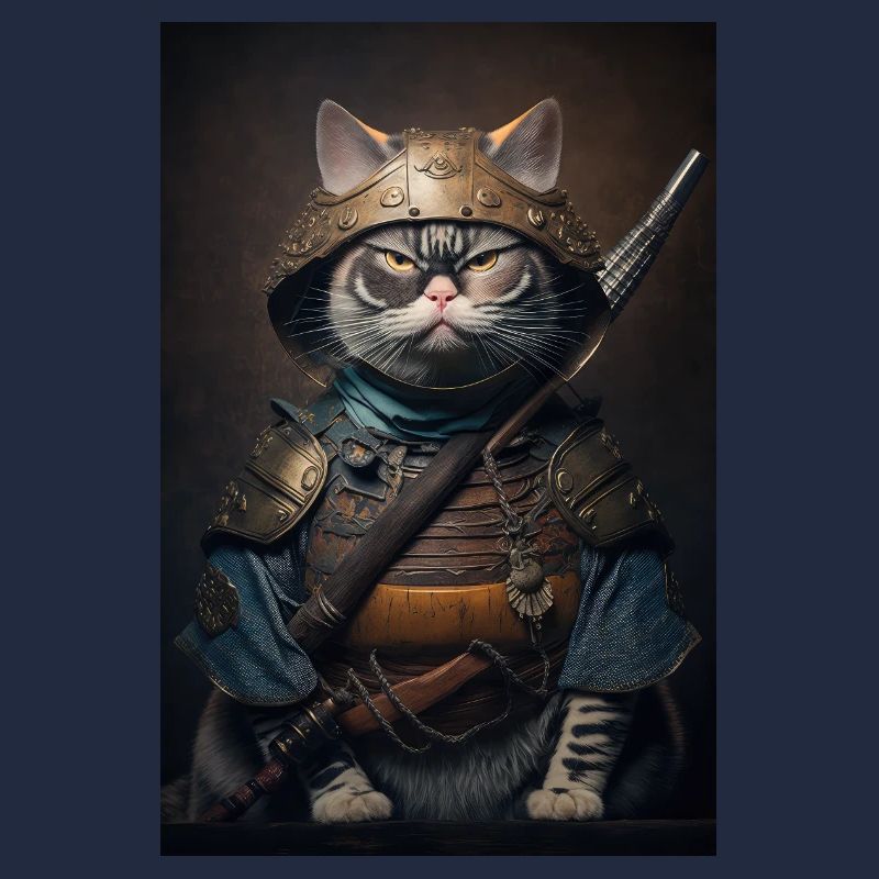 Samurai Katze Cat Cool Japan Krieger