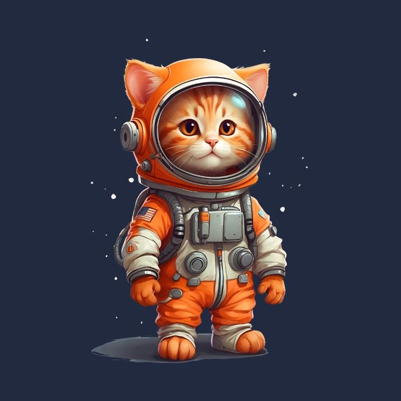 Conception de bébé chat orange astronaute mignon