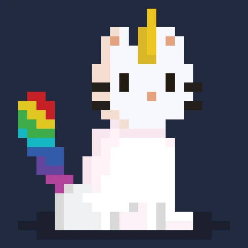 Chat licorne Pixel