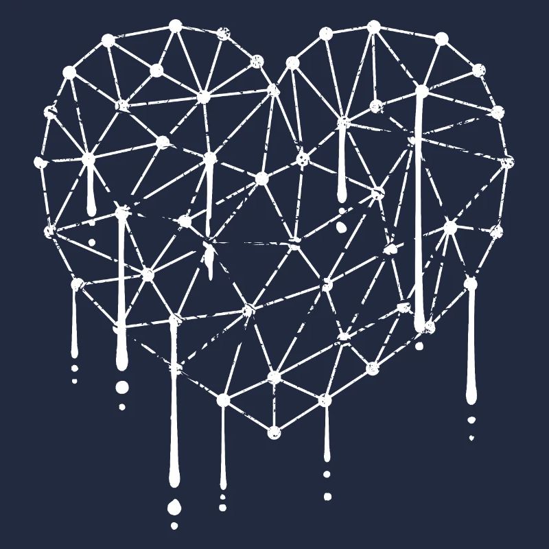 Cool Heart Love Graffiti Drop Grid Pattern