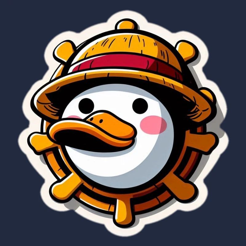 Duck with Straw Hat