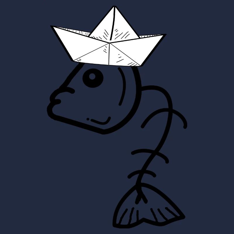 Fish bone fish head paper hat Moin