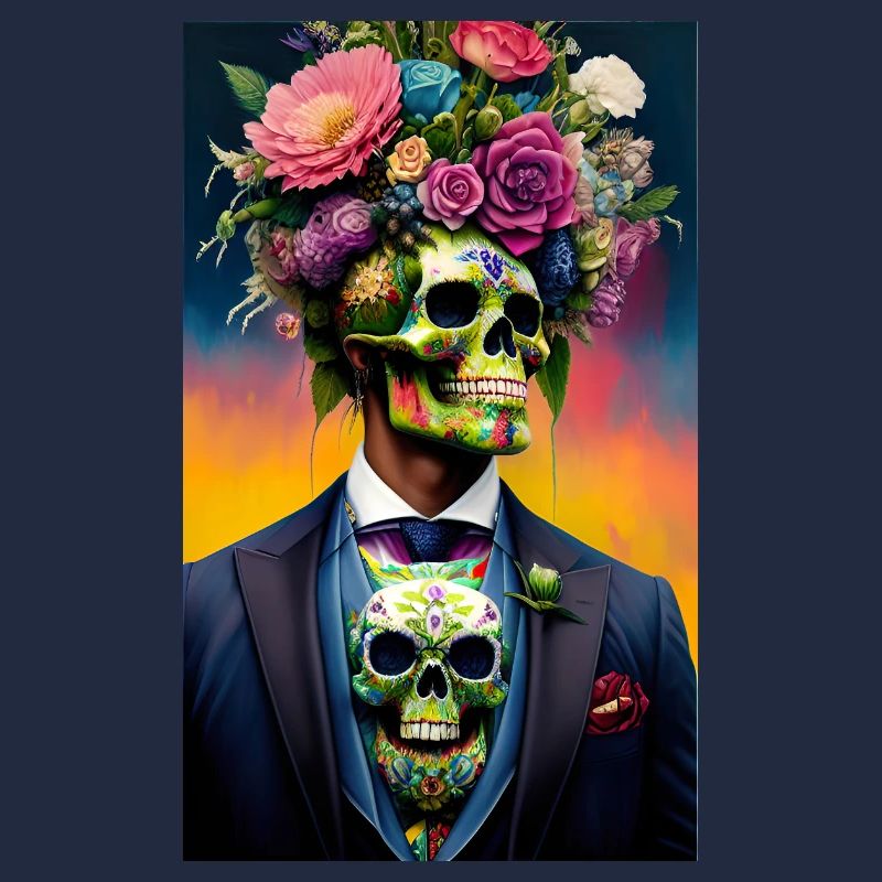 ARTWORK Flower Skull