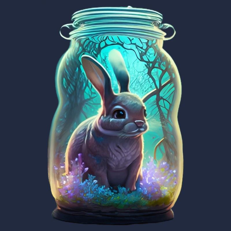 Un lapin dans un bocal