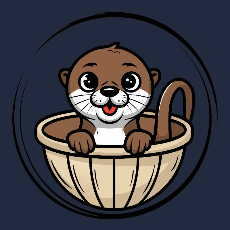Mignon bébé loutre dans un lit bébé