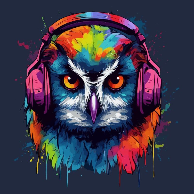 Eule Nachteule Techno Party Tier DJ