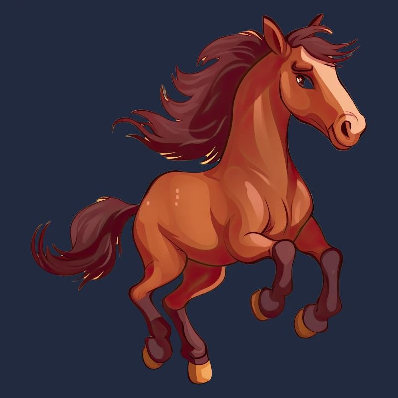 Sabots de dessins animés explorant l’hilarité avec un cheval