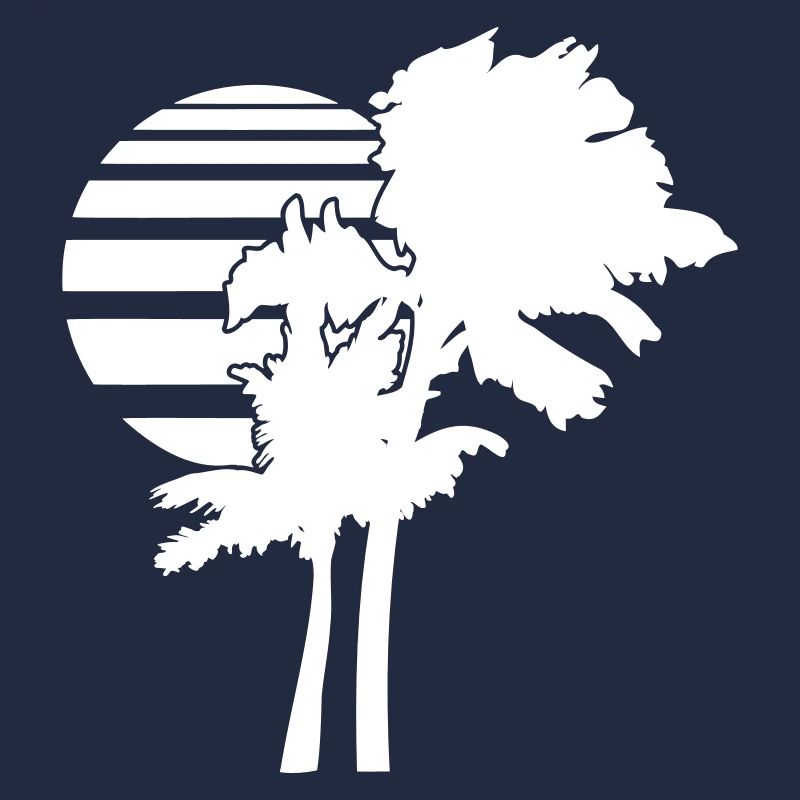 2 Palm Trees Island Tree Stripes Sun Sunset