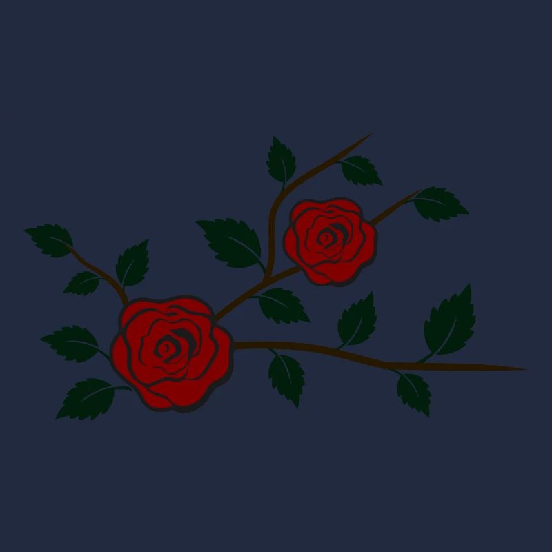 Branche de rose avec des fleurs