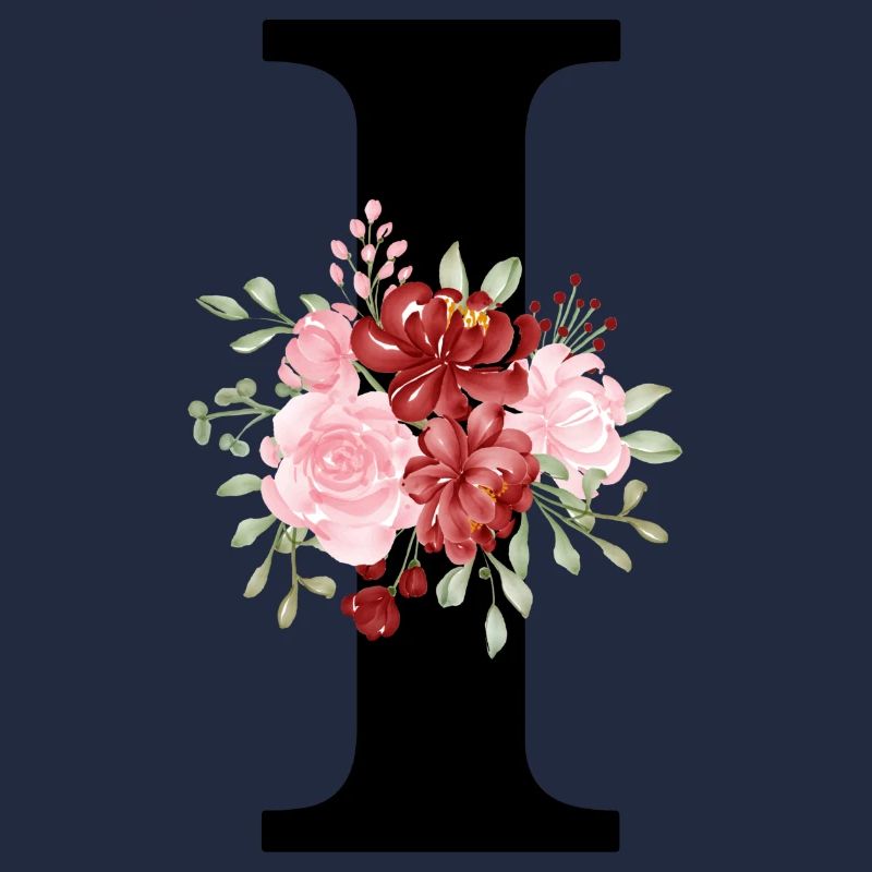 Roter Blumenbuchstabe I