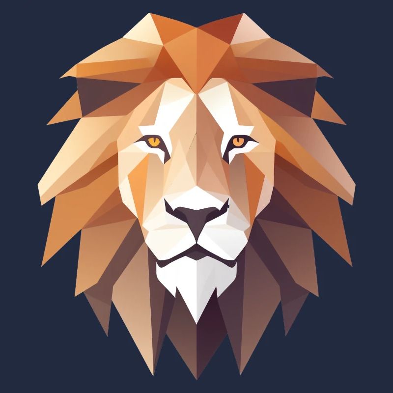Conception de logo Lion Head Low Poly