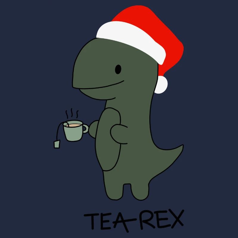 Tea-rex mit Weihnachtsmütze