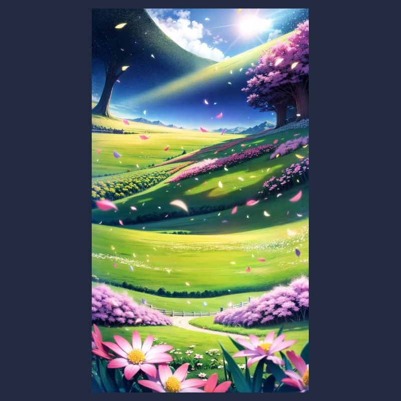 Landschaft mit 4 Bereichen, Generative KI