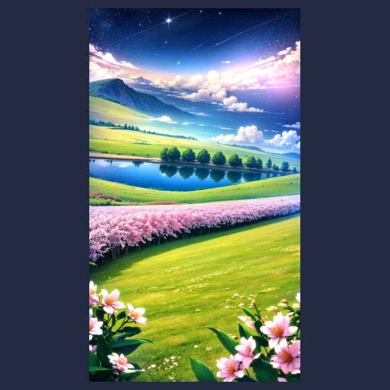 Landschaft mit 4 Bereichen, Generative KI