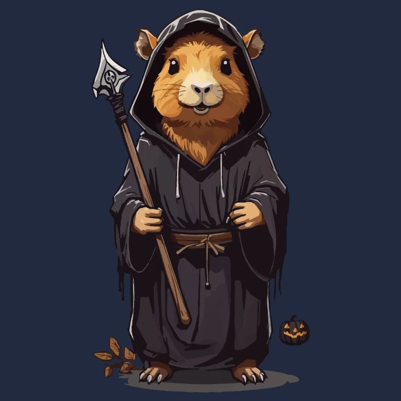 Halloween Capybara Druide Magicien Capybara