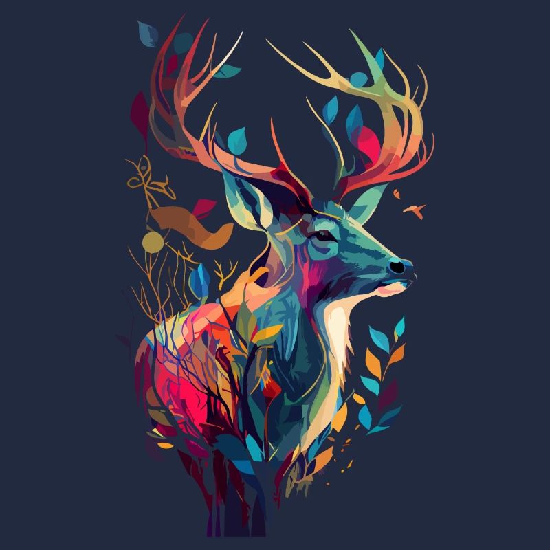 Jagd auf Hirsche bunt