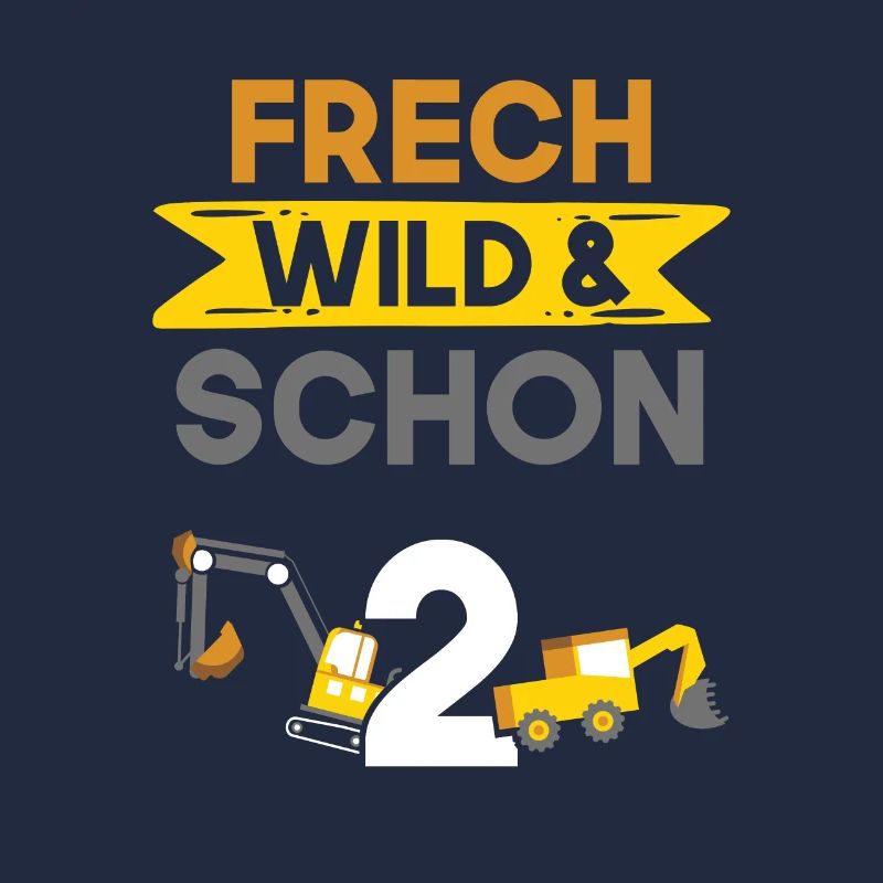 2 Jahre Geburtstag Junge Mädchen Bagger