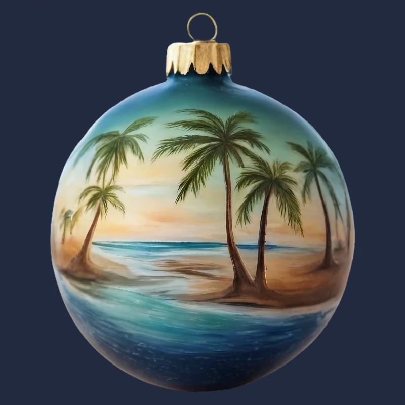 Weihnachtskugel mit Strand