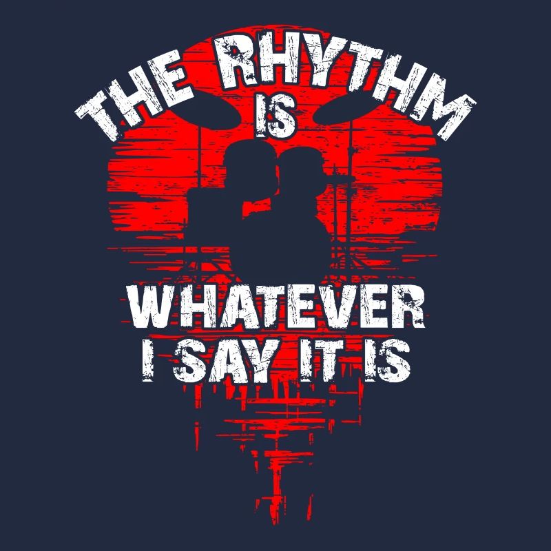 Drumset silhouette with reflection funny saying
