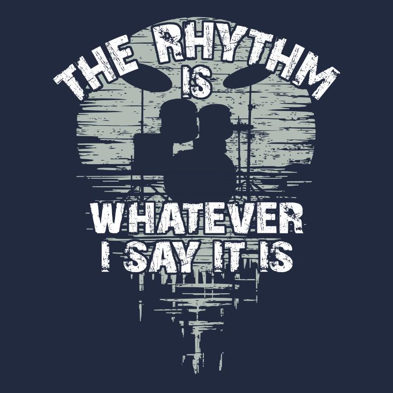 Drumset silhouette with reflection funny saying
