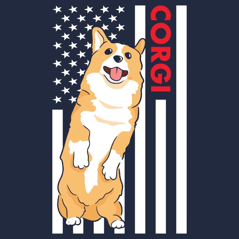 Chien Corgi Us drapeau