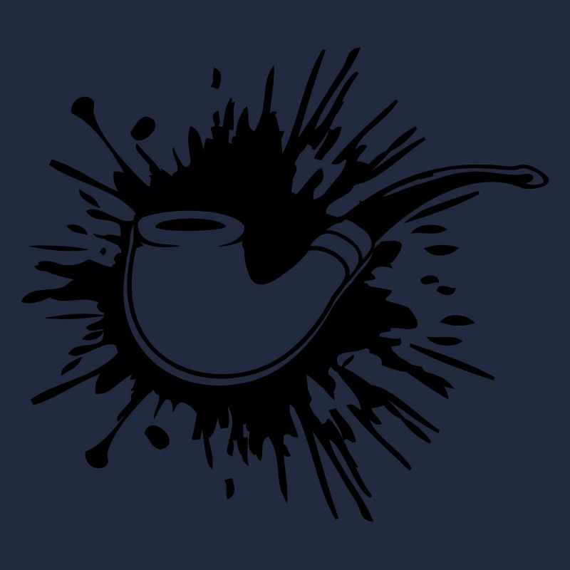 Farbklecks Tabakpfeife Raucher