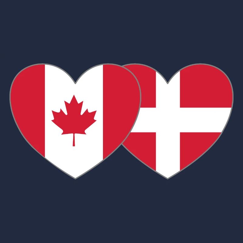 Cœur de drapeau du Danemark Canada
