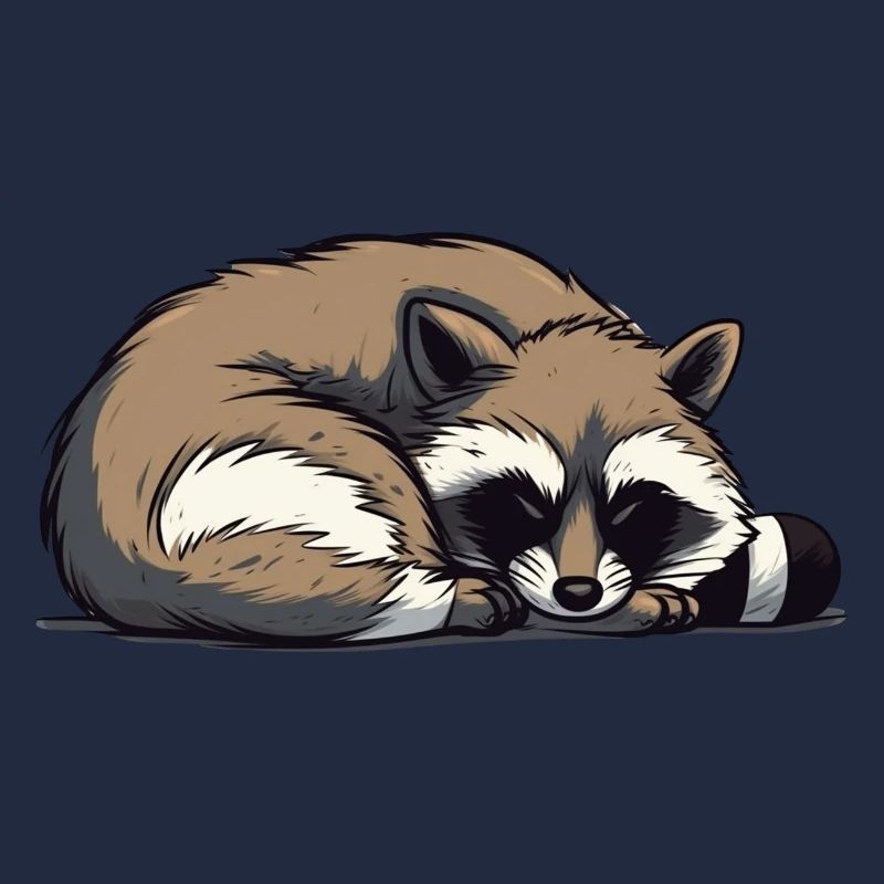 Schlafender Waschbär