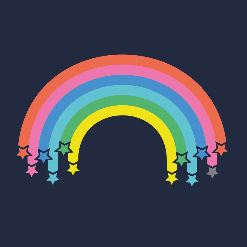 Regenbogen mit Sternen