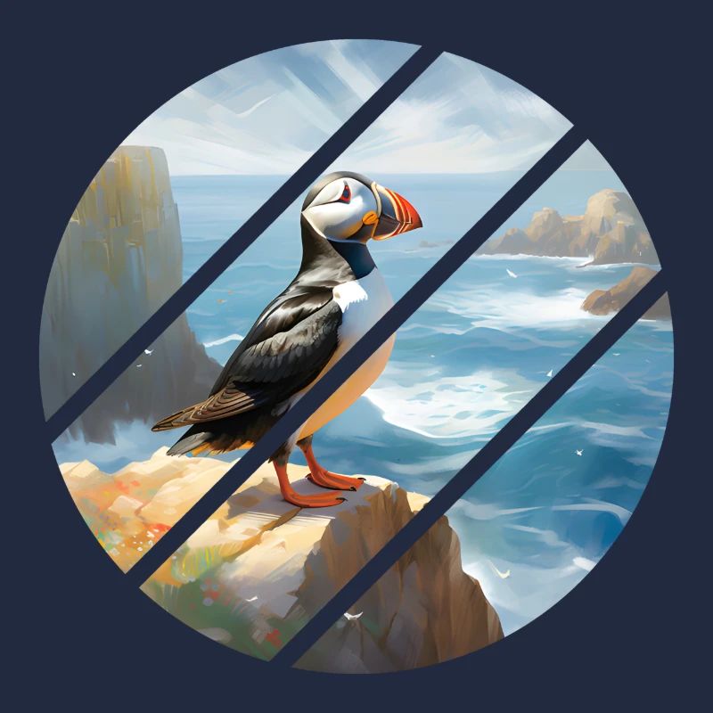 Puffin on a cliff