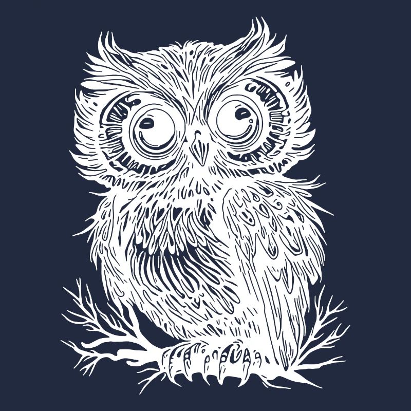 Große Augen Wald Eule auf einem Ast