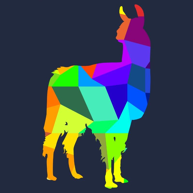 Alpaka Regenbogen Tiere Polygon
