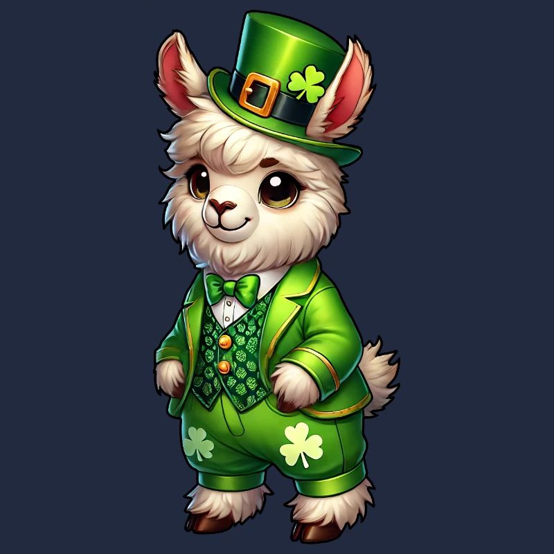 Doux lama Dessin animé de la Saint-Patrick