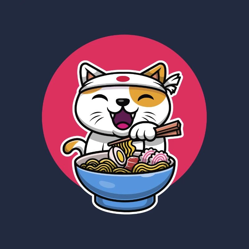 Conception de chat Ramen