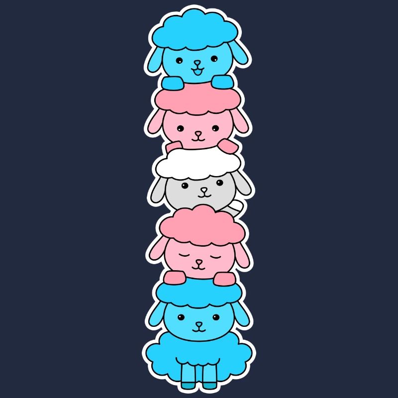 Trans flag sheep design for trans people