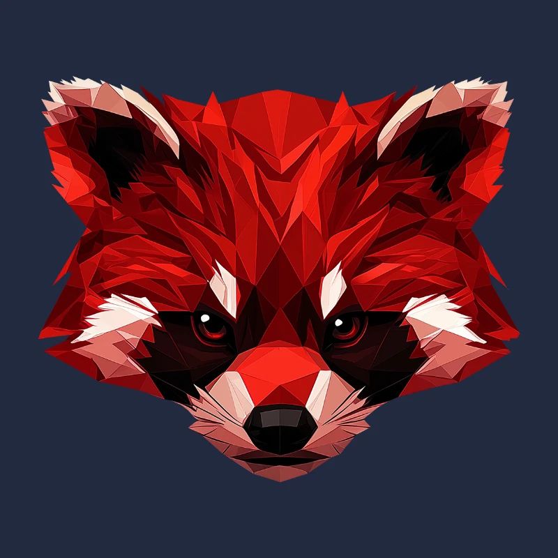 Roter Panda Low Poly Art Design