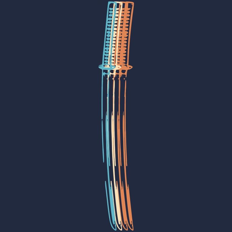 Samurai Japan Katana Ninja Sword retro Vector 2