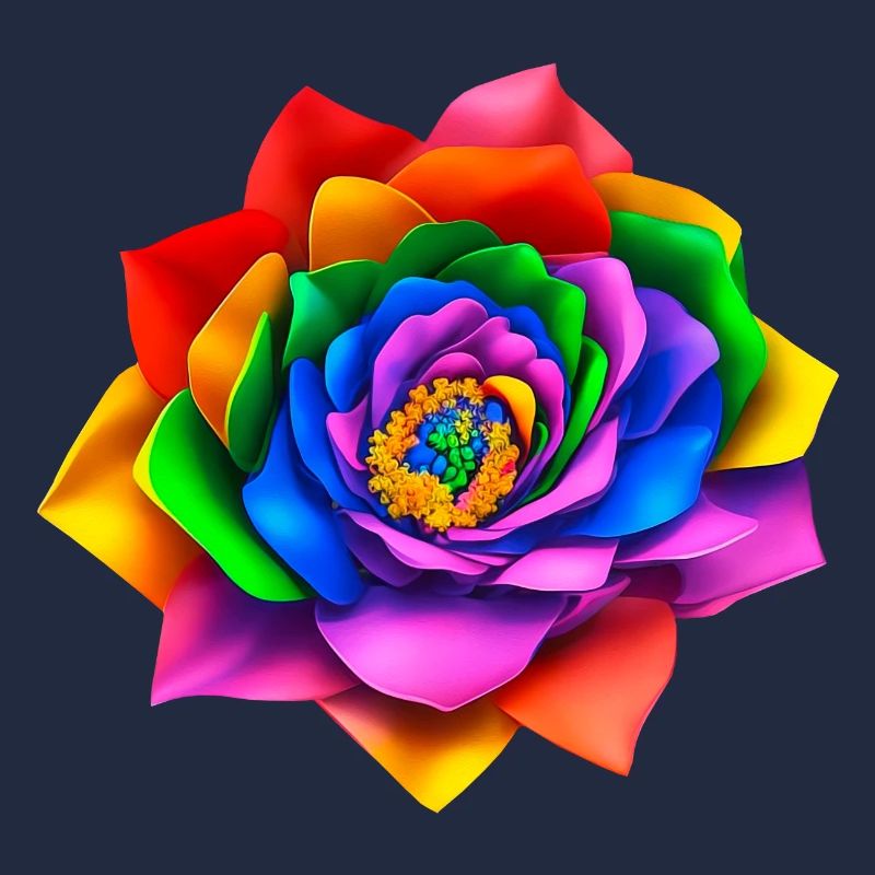 Lebendige 3D Regenbogenblume