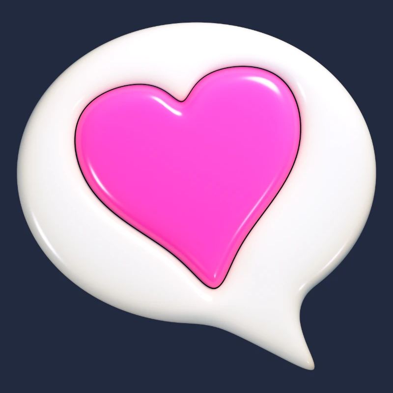 Coeur de couleur rose dans une bulle blanche