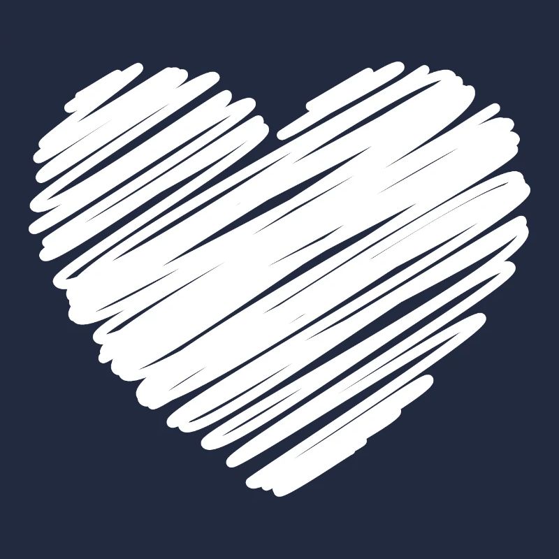 White Scribble Heart