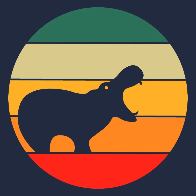 Retro Hippo Nilpferd