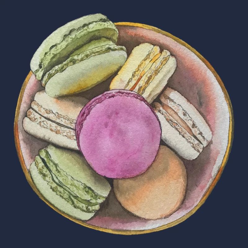 Delicious macarons sandwich biscuits meringue pastries