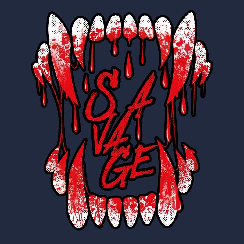 Scary Wolf Fangs With Blood